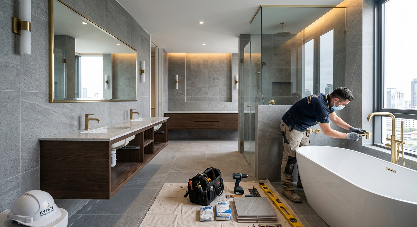 Premium luxury Dubai villa interior with Burj Khalifa view